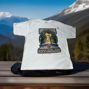 Vintage Green Bay Packers Super Bowl XXXI Champs T-Shirt Size XL 1997 90s NFL